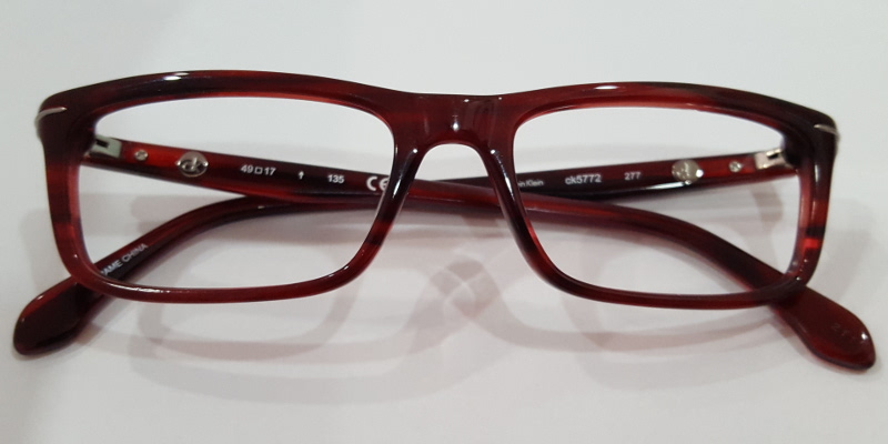 Front View of Reddish Brown Frames